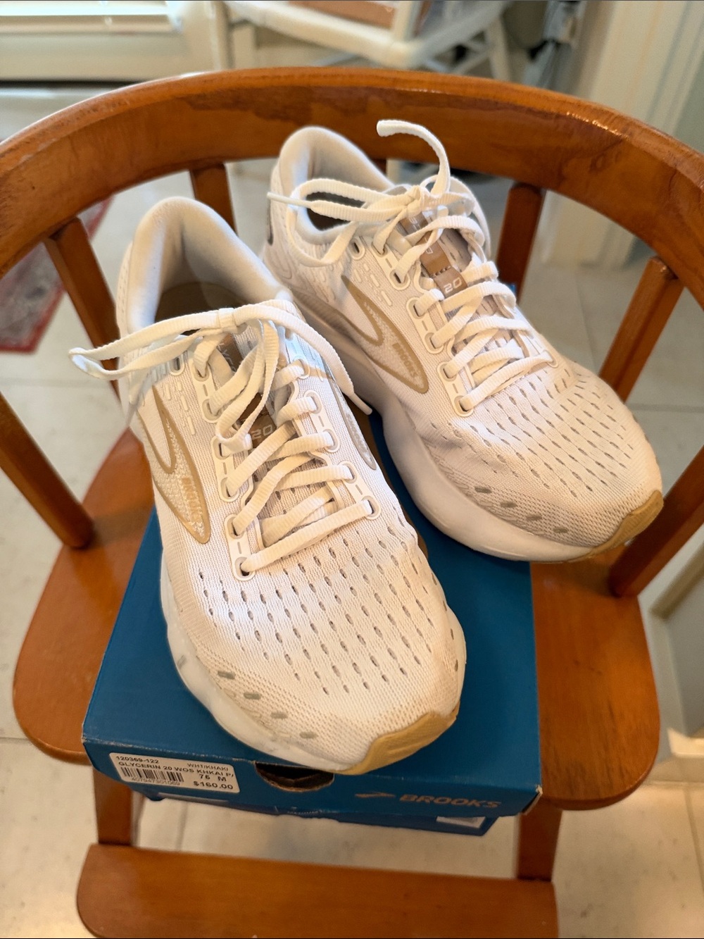 Brooks Women's White and Gold Neutral Running Sneakers